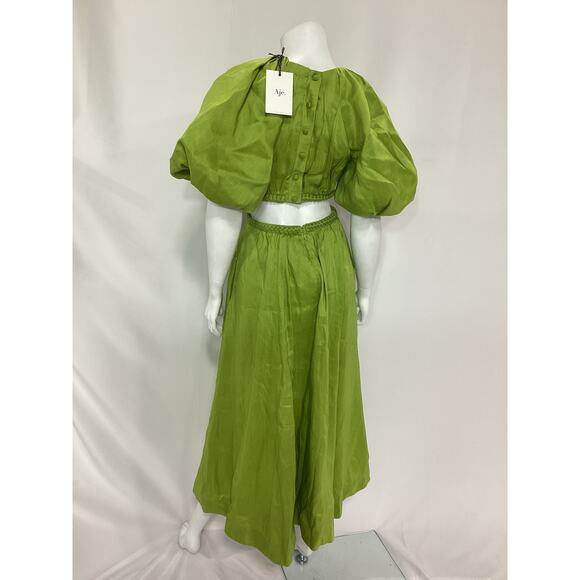 Aje Green Puff Sleeve Dress - Picture 3 of 4